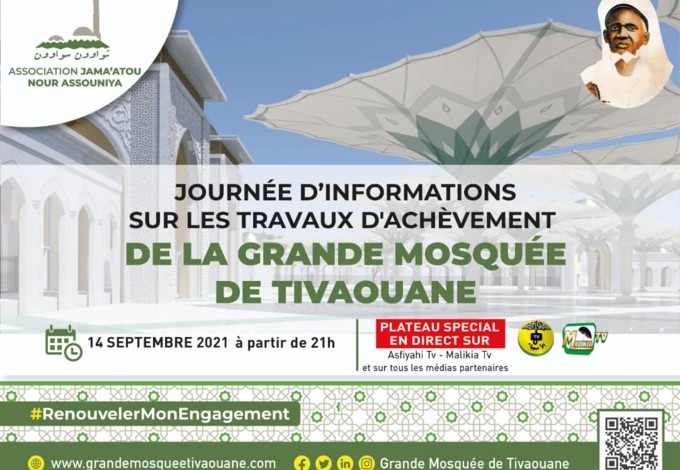 Plateau Télévisé d’informations sur les travaux d’achèvement de la Grande Mosquée, ce 14 Septembre 2021